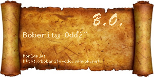Boberity Odó névjegykártya